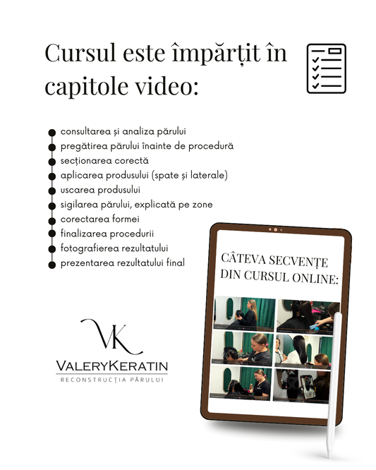 CURS ONLINE ÎNDREPTARE CU KERATINĂ