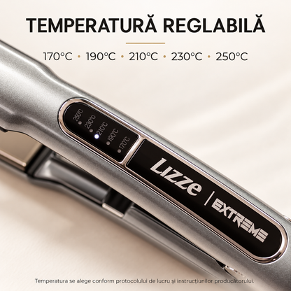 Placă de îndreptat părul Lizze Extreme 250°C, plăci din titan