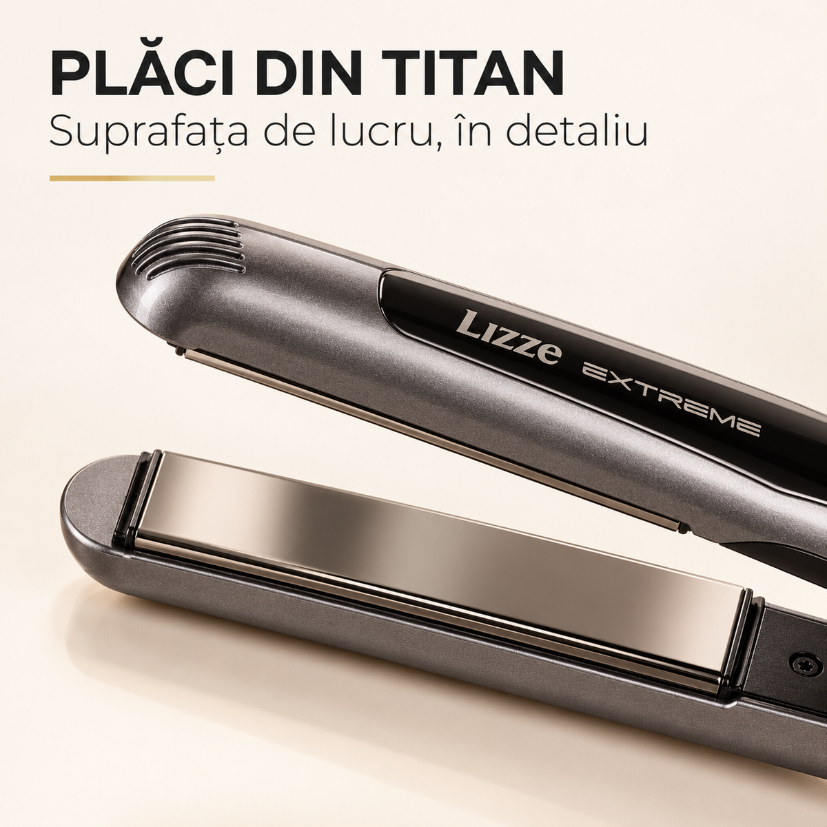 Placă de îndreptat părul Lizze Extreme 250°C, plăci din titan