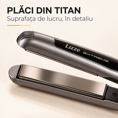 Placă de îndreptat părul Lizze Extreme 250°C, plăci din titan